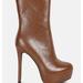 London Rag Marsha High Platform Stiletto Ankle Boots - Brown - US-5 / UK-3 / EU-36