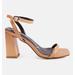 London Rag Mooncut Ankle Strap Block Heel Sandals - Brown - US 10