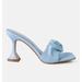 London Rag Rebel Ruched Straps Spool Heel Sandals - Blue - US 5