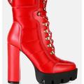 London Rag Scotch Ankle Boots - Red - US-10 / UK-8 / EU-41