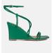 London Rag Gram Hunt Ankle Strap Wedge Sandals - Green - US 5