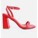 London Rag Mooncut Ankle Strap Block Heel Sandals - Red - US 6