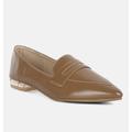 London Rag Peretti Flat Formal Loafers - Brown - US-8 / UK-6 / EU-39