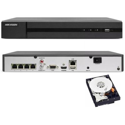 Nvr 4 kanäle Hikvision HWN-4104MH-4P 4K 8MPX onvif poe H.265+ cloud P2P 2TB hdd Image