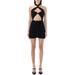 Cut-out Twisted Halterneck Mini Dress