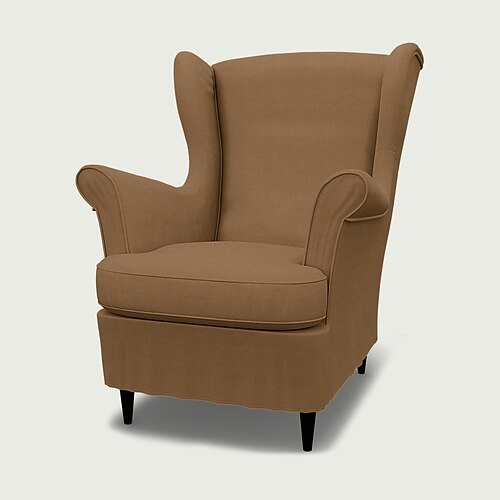 Leinen Wingback-Stuhlbezug mit Armlehnenbezug maschinenwaschbar trocknergeeignet Image
