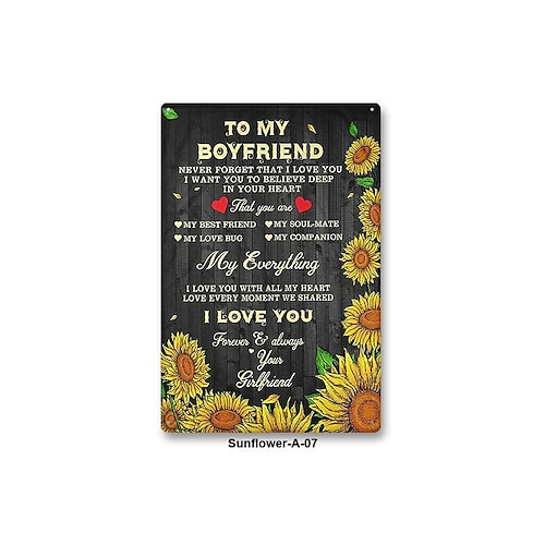 1 Stück Retro-Metall-Blechschild, Katze, Sonnenblume, Blechschild, Vintage-Heimwanddekoration, Malerei, Wandbehang für Heimdekoration, Wandkunst, Metall-Blechschild, 20 x 30 cm/8'' x 12'' Image