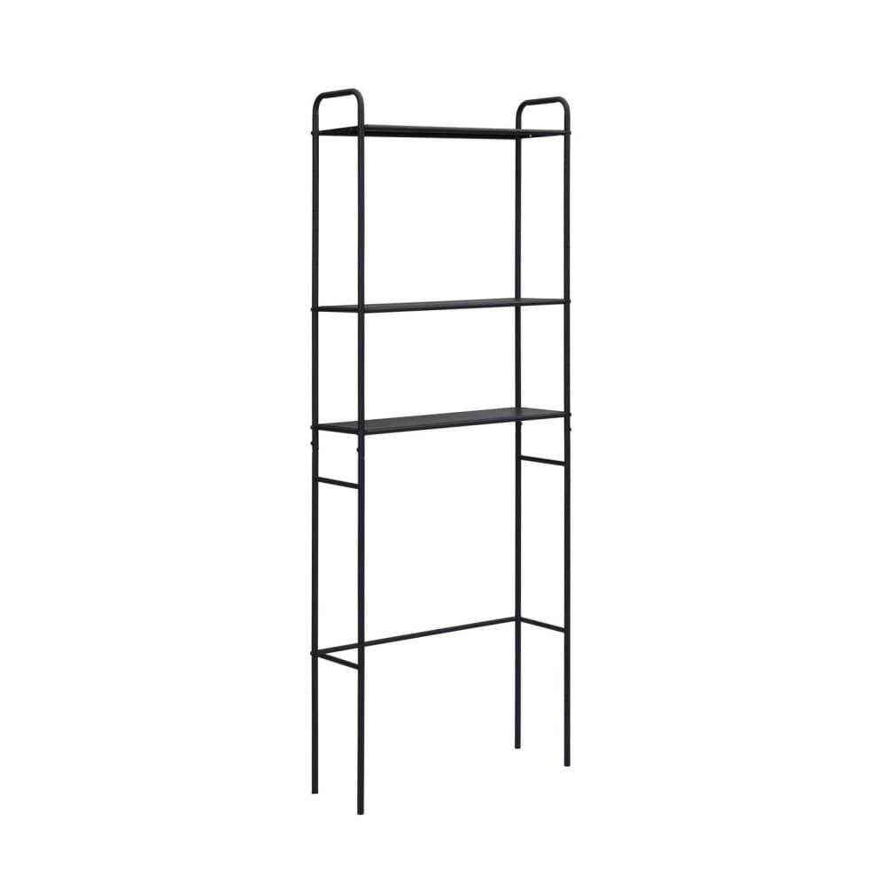 Etagère pont WC en métal noir 180x66cm