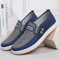 Men's Loafers Slip-Ons Casual Shoes Slip-on Sneakers Comfort Shoes Casual Daily Canvas Breathable Comfortable Slip Resistant Loafer Black Blue Color Block Spring Fall