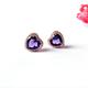 Heart Shaped Amethyst Pendant European Luxury Four Leaf Clover Bracelet Heart Colored Treasure Diamond Ring Temperament Purple Gemstone Earring Set