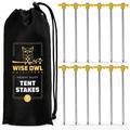 Wise Owl Outfitters Tent Stakes Aircraft Aluminum 12 Pack Yellow