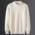 Men's Pullover Sweater Jumper Jumper Ribbed Knit Regular Knitted Plain Crew Neck Keep Warm Modern Contemporary Casual Daily Wear Clothing Apparel Fall Winter Black White M L XL