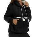 Women s Autumn & Winter Thick Hoodie With Large Pocket Solid Color Pet Hoodie Sweatshirt Winter Apparel Sweatshirt Zipper Hoodie Women Women Sweatshirt Hoodies Tight Hoodie Women Snap Sweatshirt