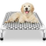Elevated Outdoor Dog Bed Updated Raised Pet Cot Cooling Puppy Bed Lifted Dog Bed for Small Pets|Indoor Detachable Raised Dog Bed with Non-Slip Feet Double-Layer Cloth(S)