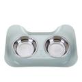 CUSSE Dog Food Bowls Stainless Steel Pet Bowls & Dog Water Bowls & Cat Bowls fot Food and Water No-Spill Non-Skid Silicone Mat Feeding Bowls with Dog Bowl Mat fot Dogs Cat Dood Dish Blue