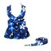 Pet Spring And Summer Floral Princess Dress With Leash Blue Plus Size/XXL