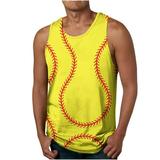 Teissuly New Men s Baseball 3d Printing Tank Top Casual Sports Sleeveless T-shirt Tank Top/shirt Blouses