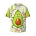Easygdp Avocado Keep Calm Men s Casual Short-sleeved Shirt with Pocket and Button Suitable for Beach Vacation Leisure - XX-Large