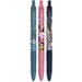 Vera Bradley Black Ink Pen Set of 3 Colorful Retractable Pens Plastic Click Pens with Zip Pouch Fall 21 Medley