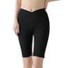 GYUJNB Plus Size Shorts for Women Trendy 2024 Women s Solid Sport Casual Split Waist High Waist Tight Thin Traceless Skin Cycling Pants Bermuda Shorts for Women Black S