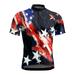 GLVSZ 4th of July Cycling Jersey for Men Short Sleeve USA Flag Patriotic Bike Biking Shirts Full Zip Road Bicycle Clothes Tops