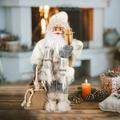 Lmueinov Santa Claus Figurines 18inch Christmas Standing Santa Claus Plush Doll Xmas Santa Claus Statue For Christmas Window Display Scene Home Desktop Decoration Xmas Off-season Sales Clearance