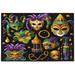 SKYSONIC 500 Pieces Mardi Gras Venetian Carnival Mask Feathers Jigsaw Puzzle for Adults Teens Kids Fun Family Game for Holiday Toy Gift Home Decor