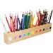 Wooden Colored Pencil Holder Case Organizer - 11 Hole Nature Pine Wood Desktop Storage Station - Neatly Sort and Organize your Art Supplies - Sturdy Construction Harmless Materials - Perfect Desk Dec