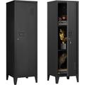 U-SHARE Metal Locker Shelves 3 Tier Storage Lockers with Keys Home Storage Lockers for Bedroom Office Pantry and Garage