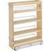 Rev-A-Shelf 448-BC19-8C 4 Shelf Cabinet Vanity Drawer Organizer Storage Solution with Soft Close Adjustable Shelves & Chrome Rails Natural Maple