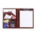 Fashion Business Office Folders PU Leather File Holder Creative Office Paper Folder (C Style Dark Brown Calculator With Notebook)