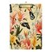 Butterflies with Lily Floral Acrylic Clipboards A4 Standard Letter Size Clipboard 12.5 X 9 Clip Board for Students Teacher Office