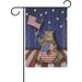 Hidove Funny Cat Patriot With American Donut Garden Flag 28 x 40 Inch Vertical Double Sided Welcome Yard Garden Flag Seasonal Holiday Outdoor Decorative Flag for Patio Lawn Home Decor Farmhouse P