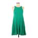 Lulus Casual Dress - Mini High Neck Sleeveless: Green Print Dresses - Women's Size Medium