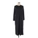 Old Navy Casual Dress - Midi High Neck 3/4 sleeves: Black Solid Dresses - Women's Size X-Large