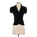 Ann Taylor LOFT Jacket: Short Black Print Jackets & Outerwear - Women's Size X-Small