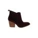 Crown Vintage Ankle Boots: Burgundy Shoes - Women's Size 7 1/2