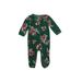 Carter's Long Sleeve Onesie: Green Print Bottoms - Size 6 Month