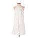 Ann Taylor Casual Dress - Shift: White Grid Dresses - Women's Size 4