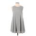 See You Monday Casual Dress - A-Line: Gray Stripes Dresses - Women's Size Small