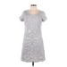 INC International Concepts Casual Dress: Gray Damask Dresses - Women's Size Large
