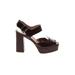 Office London Heels: Burgundy Solid Shoes - Women's Size 40 - Peep Toe