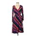 Maeve by Anthropologie Casual Dress - Wrap: Blue Stripes Dresses - Women's Size Medium