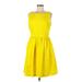 Ted Baker London Casual Dress - A-Line: Yellow Solid Dresses - Women's Size 8