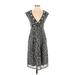 Nanette Lepore Casual Dress V-Neck Short sleeves: Gray Dresses - Women's Size 0