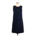 Cynthia Rowley TJX Casual Dress - Shift Crew Neck Sleeveless: Blue Solid Dresses - Women's Size Medium