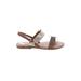 Eram Sandals: Slip-on Stacked Heel Boho Chic Tan Solid Shoes - Women's Size 39 - Open Toe