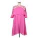 Gianni Bini Cocktail Dress - A-Line High Neck 3/4 sleeves: Pink Dresses - Women's Size Medium