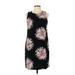 Ann Taylor Factory Casual Dress - Shift: Black Floral Dresses - Women's Size 10 Petite