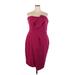 City Chic Casual Dress - Sheath Open Neckline Sleeveless: Burgundy Solid Dresses - New - Women's Size 20 Plus